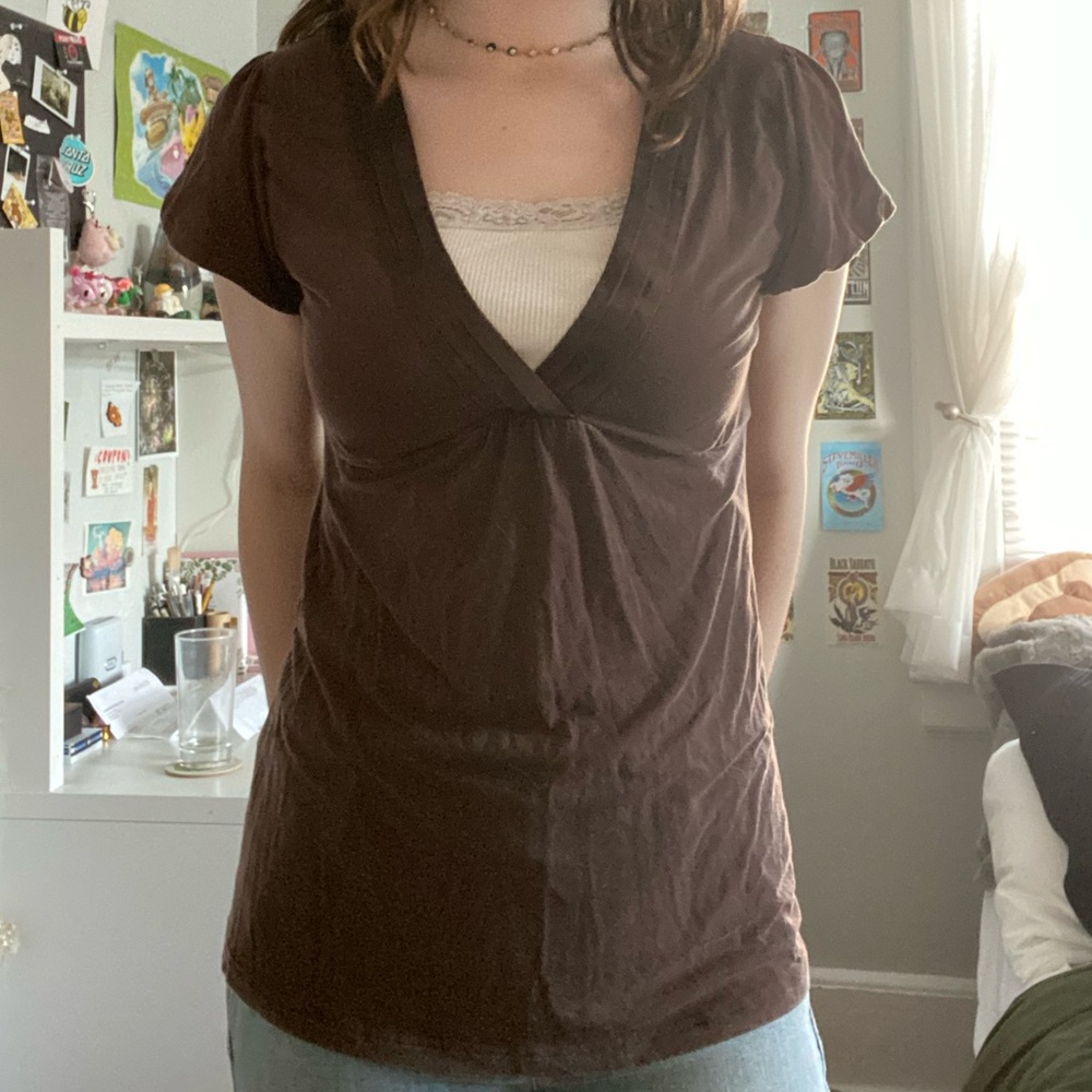 Brown Vintage Baby doll top